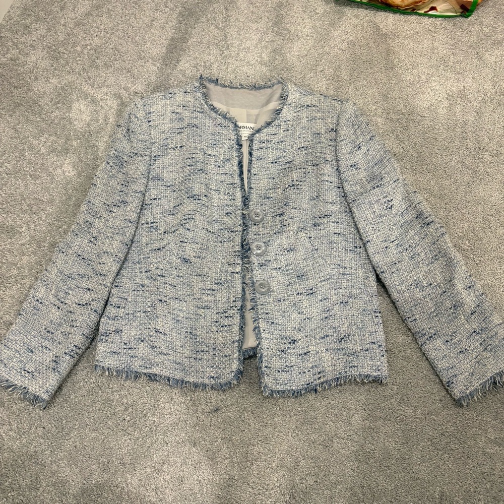 Armani Women's Blue Tweed Jacket